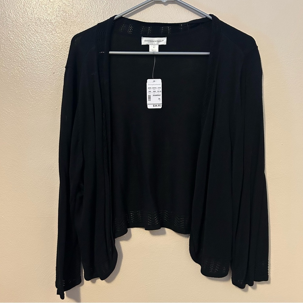 NWT Christopher & Banks Black Cardigan